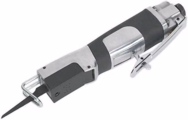 Loops Pneumatic Reciprocating Air Saw with Adjustable Blade Guide in Silver and Multicolour, 1/4" BSP for Bodyshop Panel Cutting