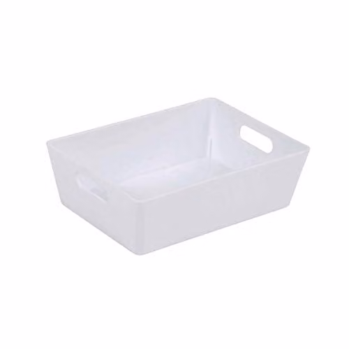 Wham Studio Rectangular Plastic Basket in White, W/D/H: 12.0 x 12.0 x 12.0 cm