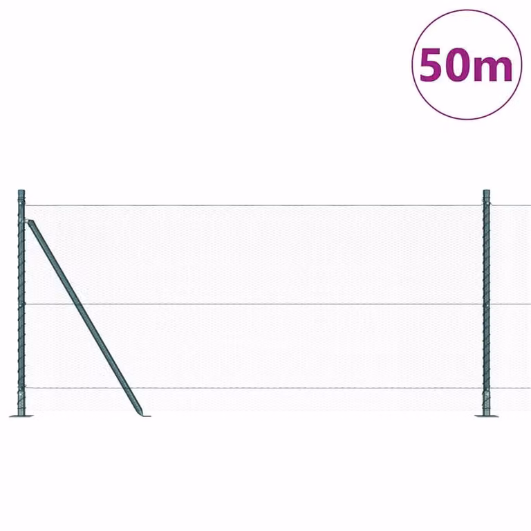 Berkfield Home Green PVC-Coated Steel Hexagon Fence, 1 x 50 m