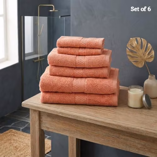 Thread and Loom 6 Piece Cotton Towel Set in Pink – 2