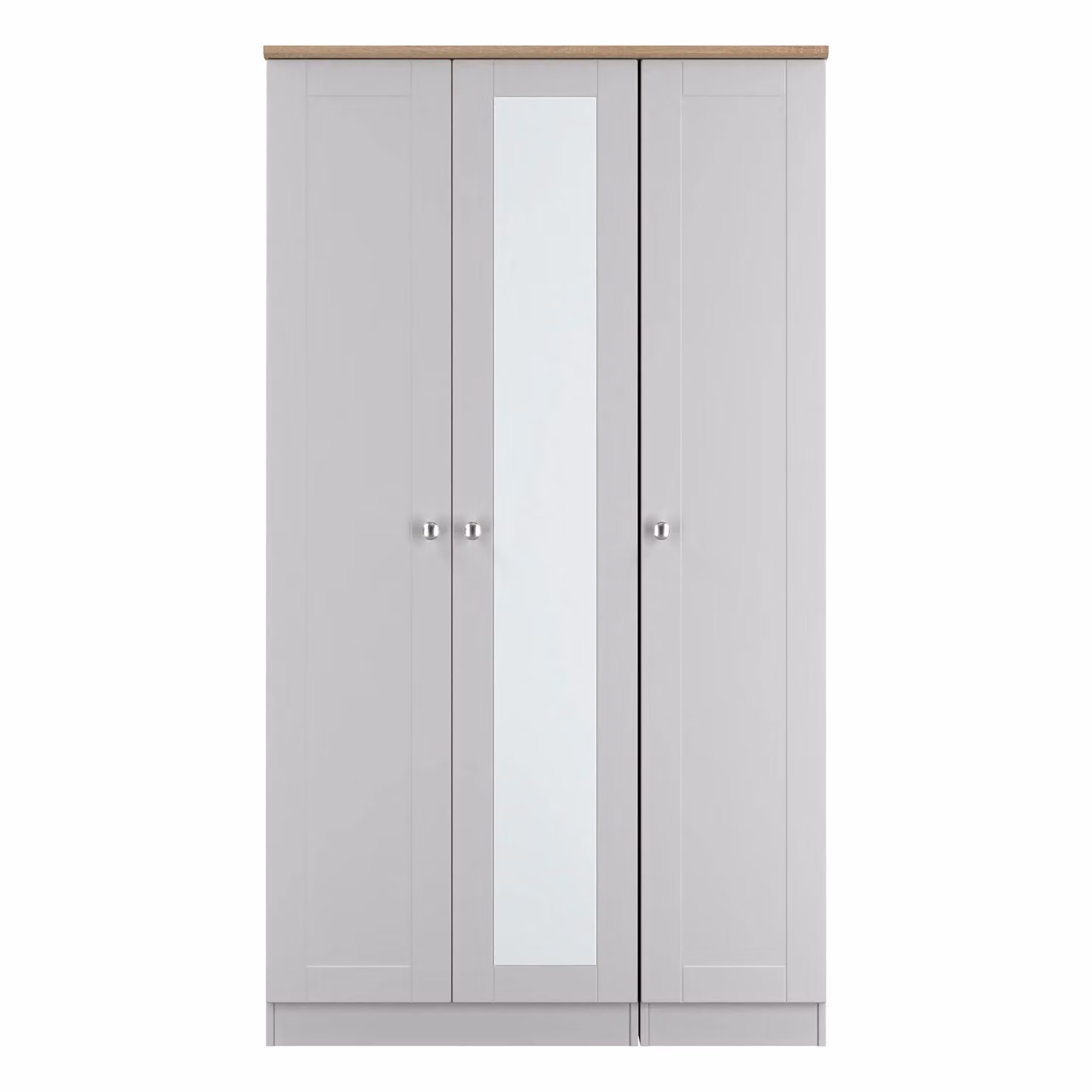 Ready Assembled 2 U Cumbria Tall Triple Mirror Wardrobe in Mid Grey