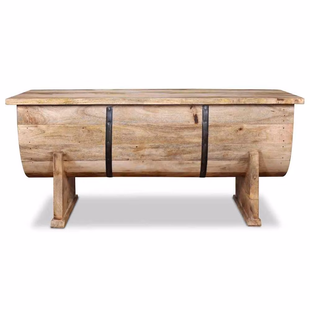Berkfield Home Solid Mango Wood Coffee Table in Brown, W: 88 cm, D: 50 cm, H: 40 cm – 3