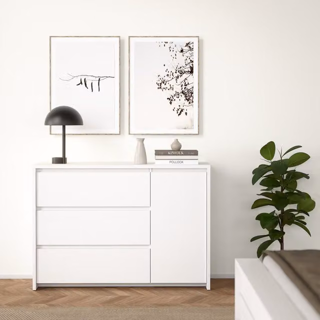 Furniture To Go Lumo Wide Sideboard in White Matt Wood