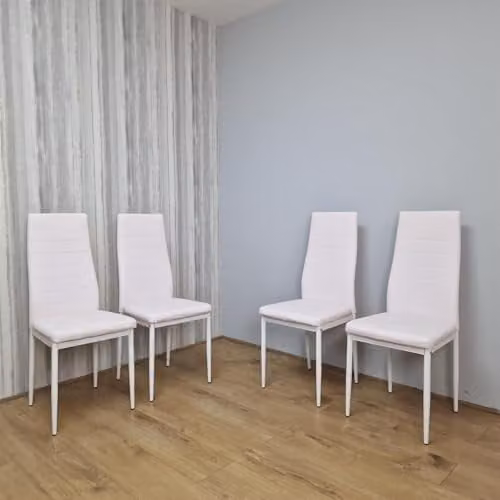 KOSY KOALA Set of 4 Modern Pink and White Faux Leather Dining Chairs