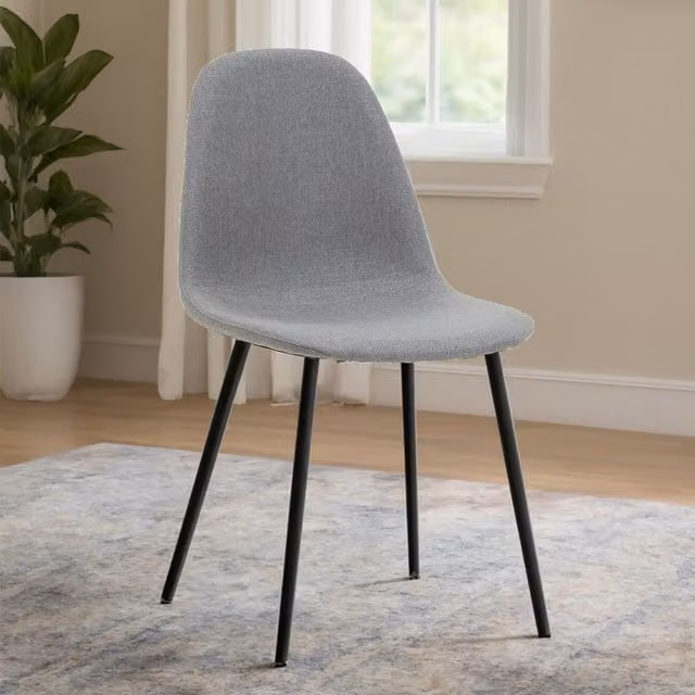 Orsina Modern Grey Fabric Dining Chair with Metal Legs – 2