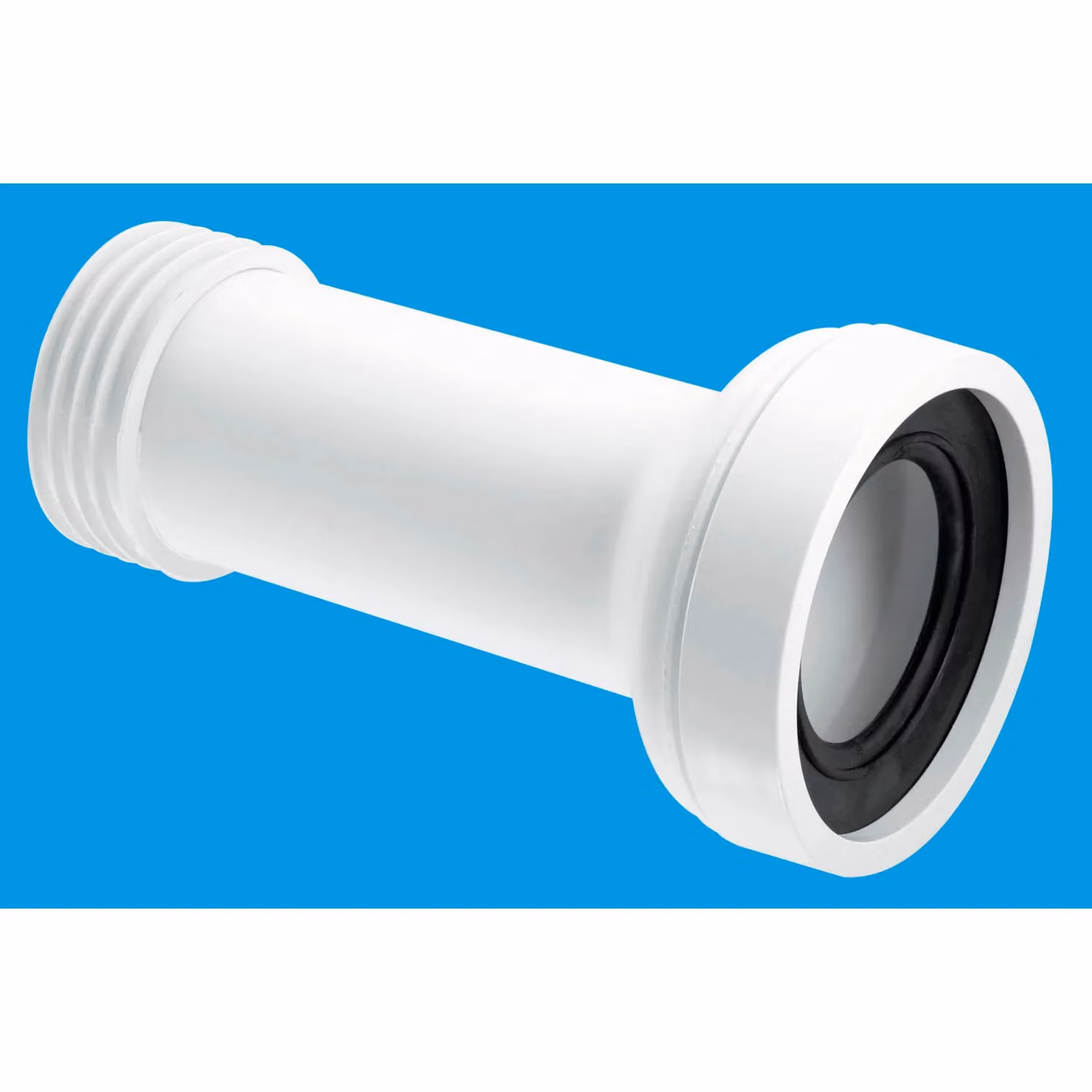 McAlpine WC-CON2B Straight Adjustable Length Rigid WC Connector in White – 2