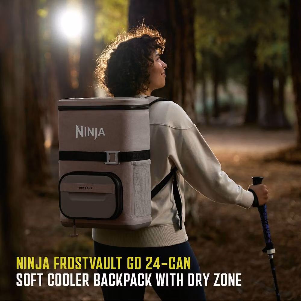 Ninja FrostVault Go 17L Portable Soft Cooler Backpack in Beige – 4