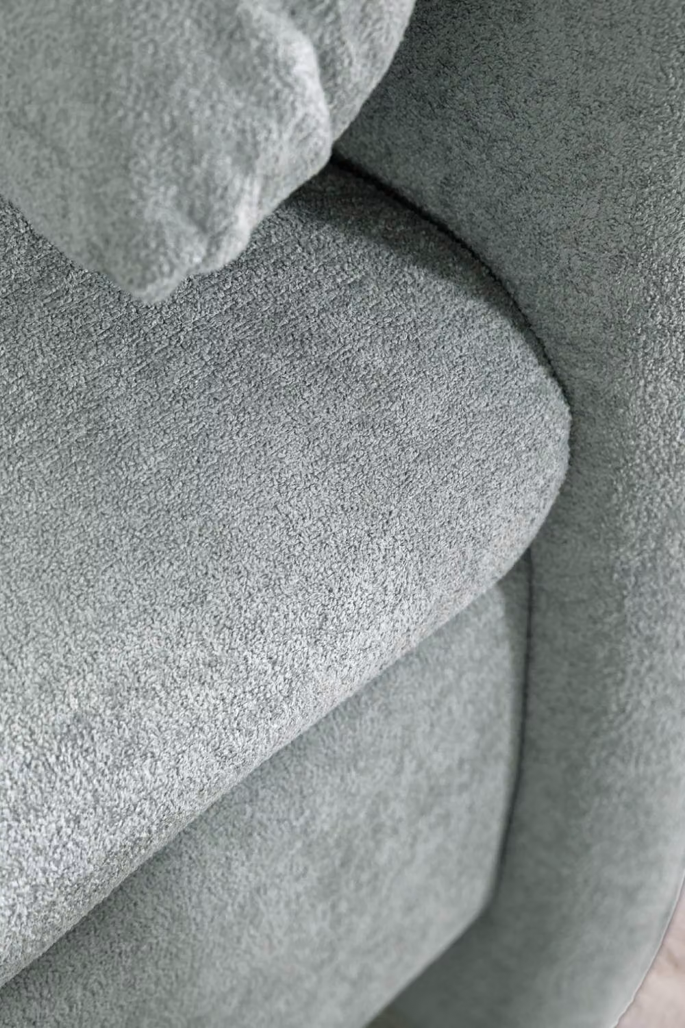 Living and Home Grey Chenille Upholstered Armchair with Footstool – 3