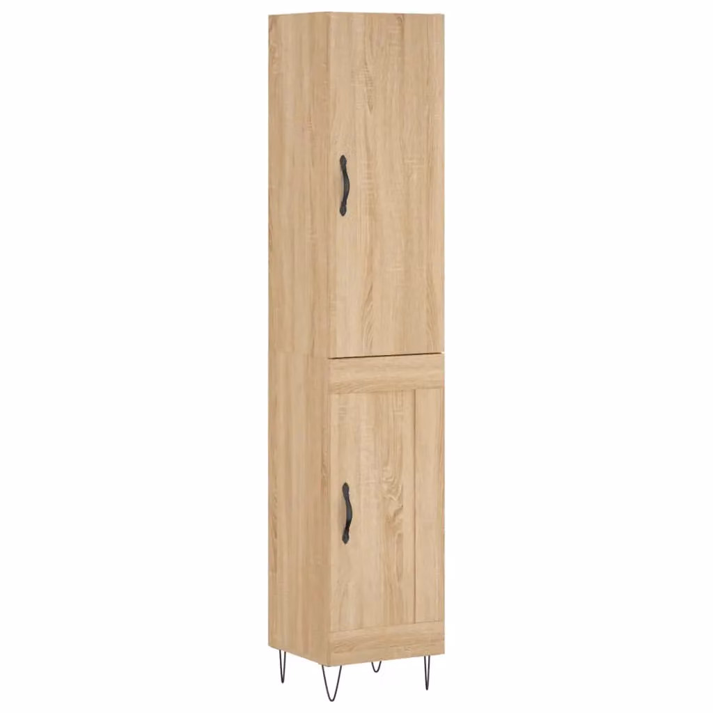 Berkfield Home Sonoma Oak Highboard in Brown, W/D/H: 34.5 x 34.0 x 180.0 cm – 2