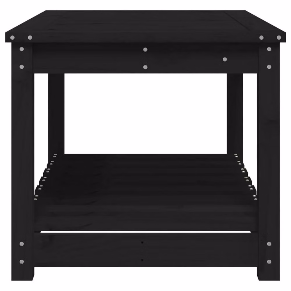 Berkfield Black Solid Pine Garden Table, W/D/H: 82.5 x 50.5 x 45 cm – 4