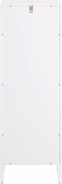 SoBuy Modern White Bathroom Tall Cabinet with Hinged Doors and Open Shelf