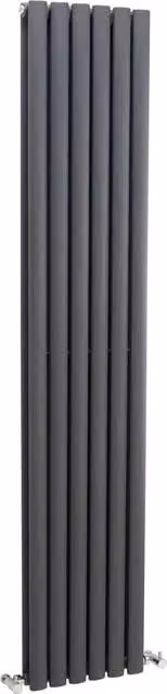 Balterley Embrace Vertical Double Panel Radiator, Grey Anthracite, H 180.0 cm x W 35.4 cm