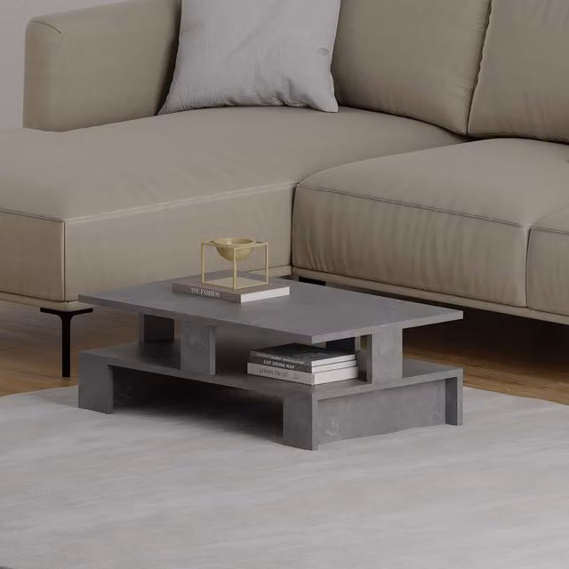 Decortie Mansu Modern Coffee Table in Grey