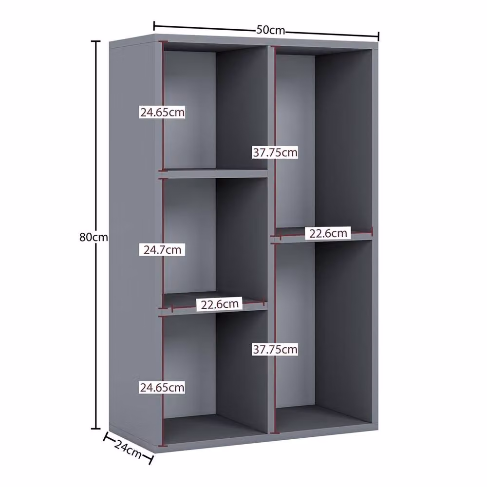 FORGEVIO Modern 5 Cube Storage Display Unit with Doors and Internal Shelves, Grey – 2
