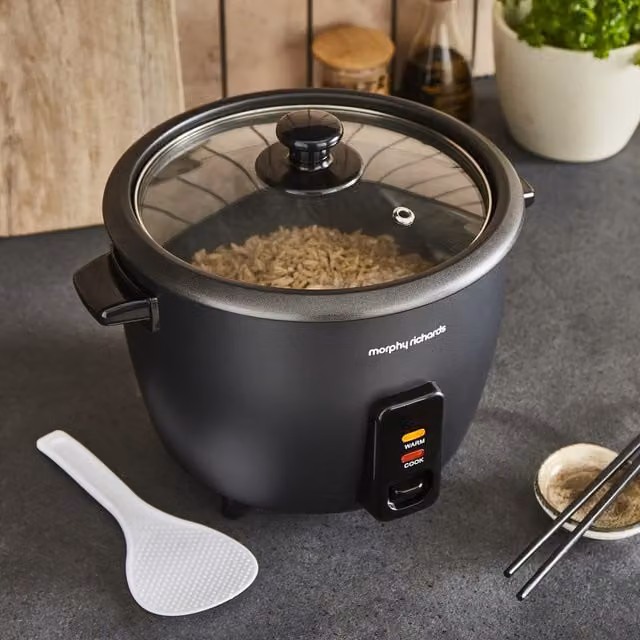 Morphy Richards Rice Cooker and Steamer with Keep Warm Function, Black