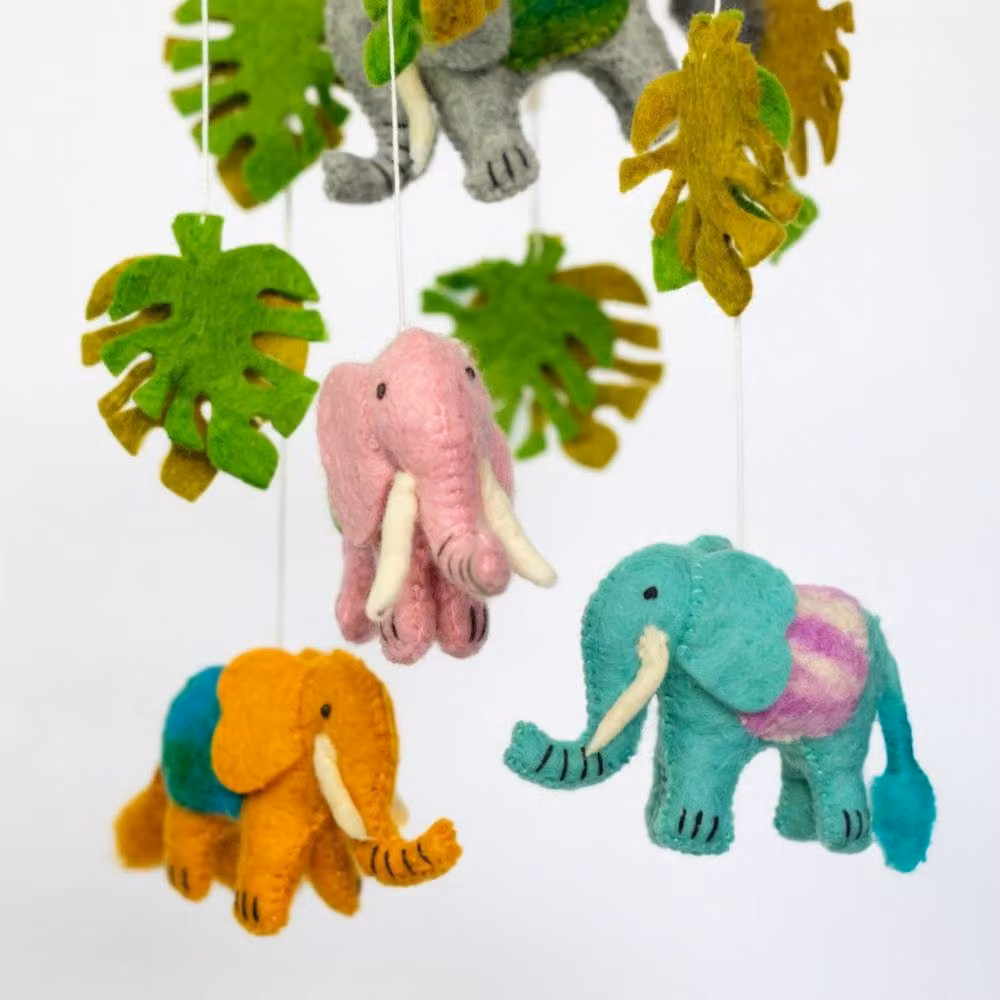 KDMD Handmade Multicolour Elephant Felt Hanging Mobile for Childrens Rooms – 2