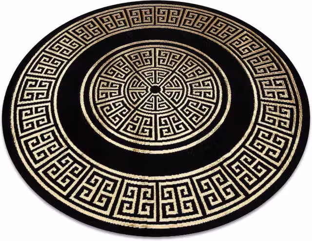 RugsX Allure Geometric Round Rug in Black, Diameter: 120 cm
