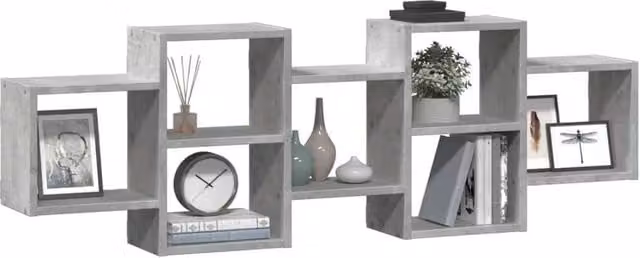 Berkfield Home Wall Mounted Concrete Grey Shelf, W/D/H: 129 x 18 x 42 cm – 1