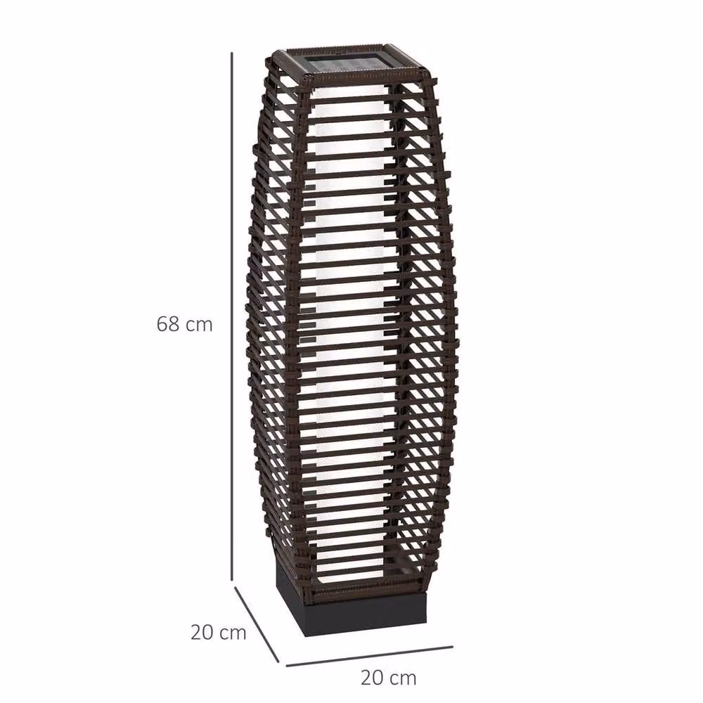 Kelvenix Brown Rattan Solar LED Floor Lamp with Warm White Light and Dusk Sensor – 2