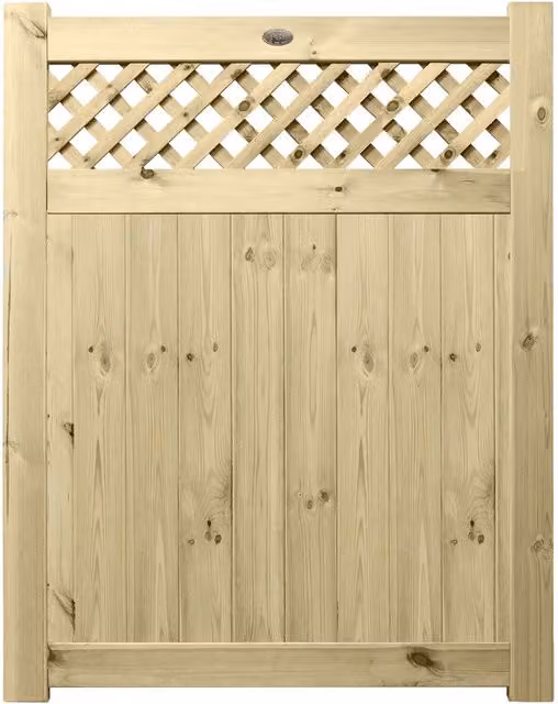 Premier Garden Supplies URBAN Interlocked Tongue Groove Pressure Treated Garden Gate with Diamond Trellis Top, W: 120 cm, H: 150 cm