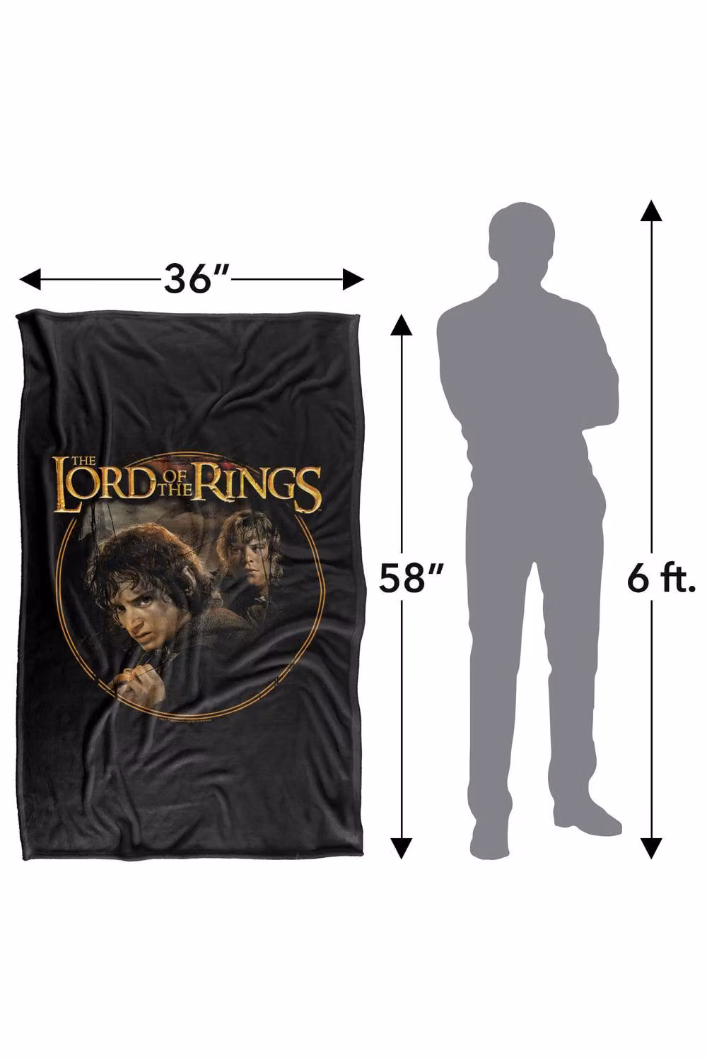 Warner Bros. The Lord Of The Rings Frodo Sam Band Super Soft Fleece Throw Blanket, Multicolour, W: 152 cm, D: 127 cm – 8