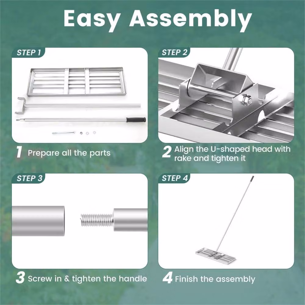 NESTLUNE Heavy Duty Level Lawn Tool in Silver, W: 75 cm – 2
