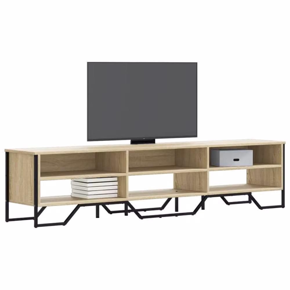Berkfield Home Modern Sonoma Oak TV Cabinet in Light Brown, W: 180 cm, D: 34 cm, H: 41 cm – 2