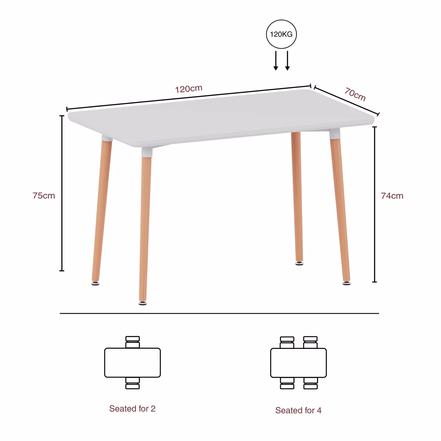 Vida Designs Batley 4 Seater Square Dining Table in White MDF and Solid Beech Wood – 2