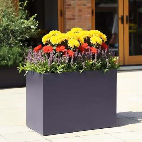 IDEALIST Grey Slate Reinforced Stone Large Trough Planter, 91L – 9