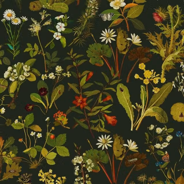 House of Hackney Herbarium Botanical Floral Wallpaper in Green