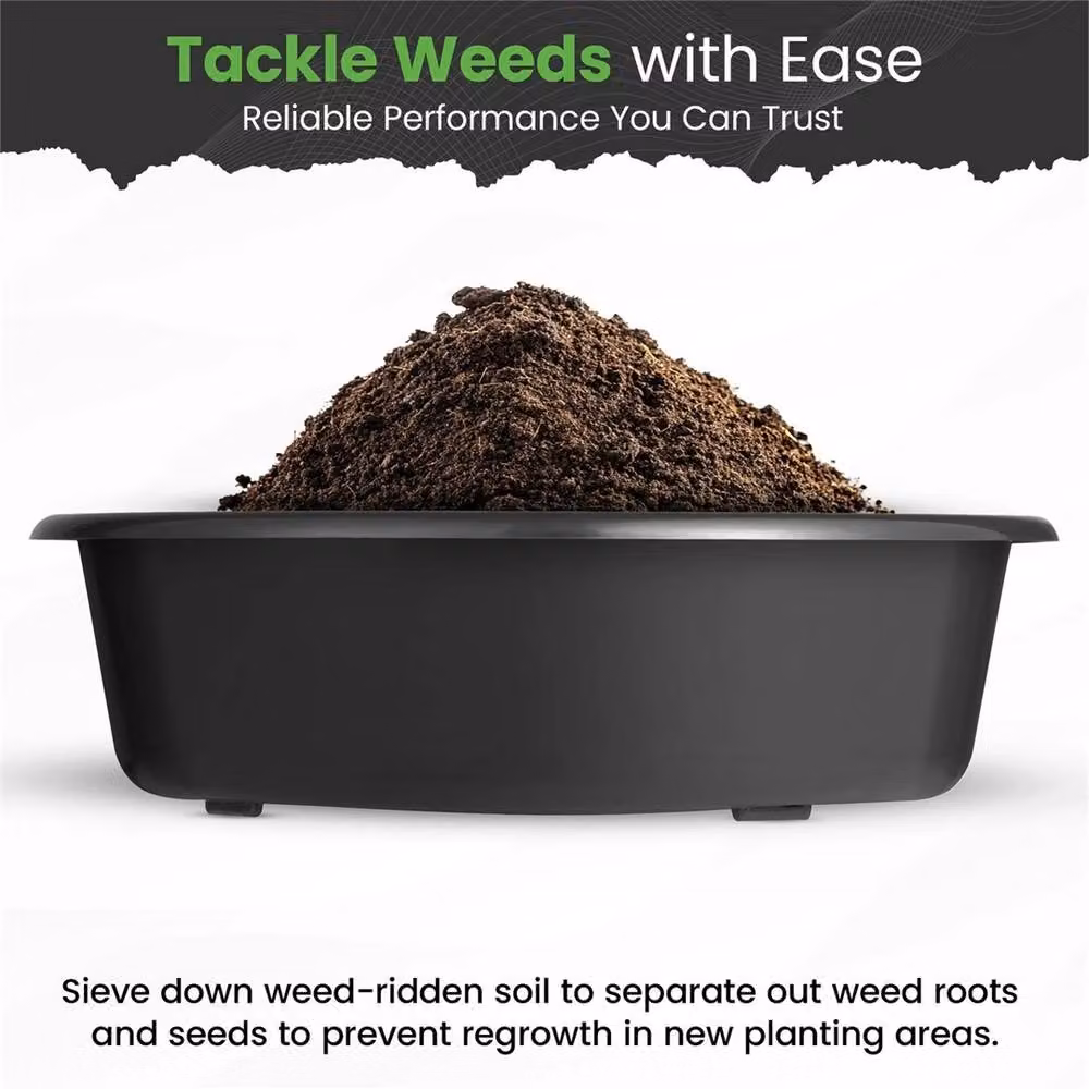 Nordara Large Round Plastic Garden Soil Sieve in Black – 4