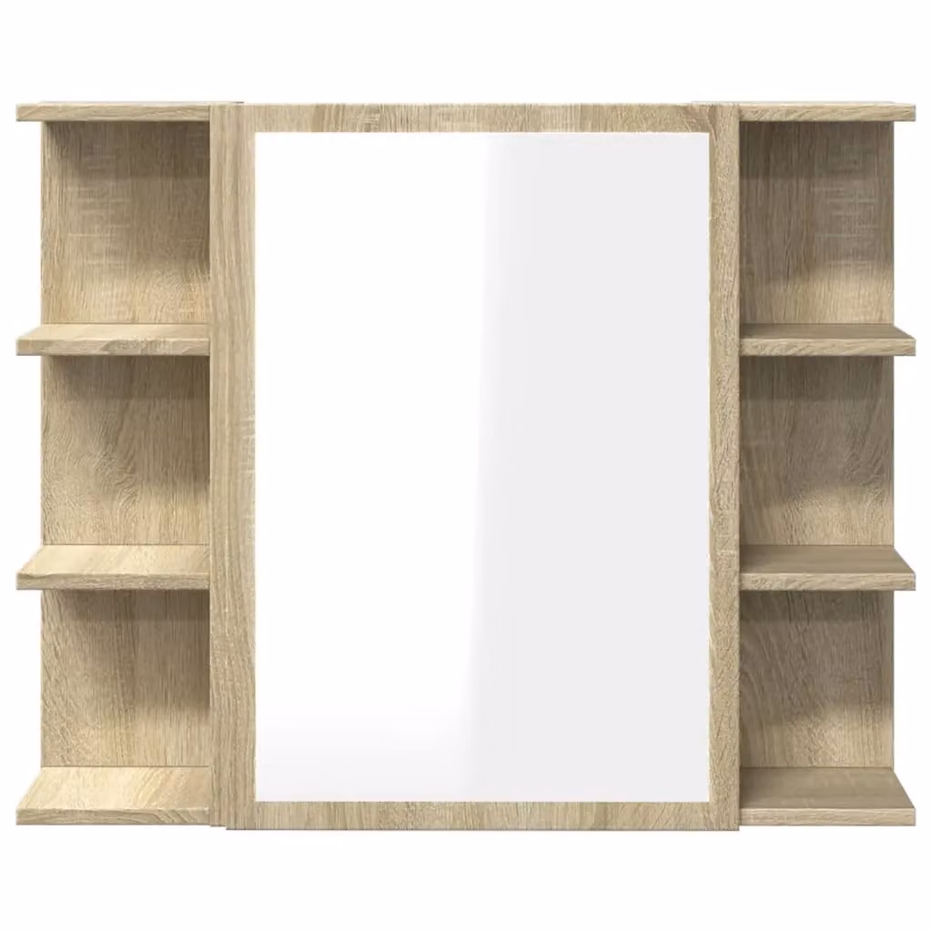 Berkfield Home Sonoma Oak Bathroom Mirror Cabinet, Brown, W: 80 cm, D: 20.5 cm, H: 64 cm – 2