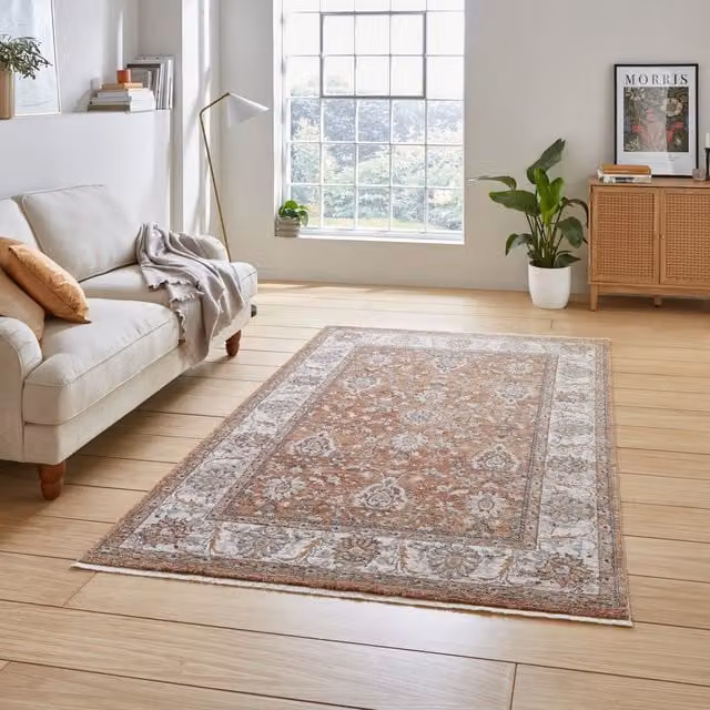 Terrys Vintage 35027 Machine Woven High Density Polypropylene Rug in Orange and Multicolour