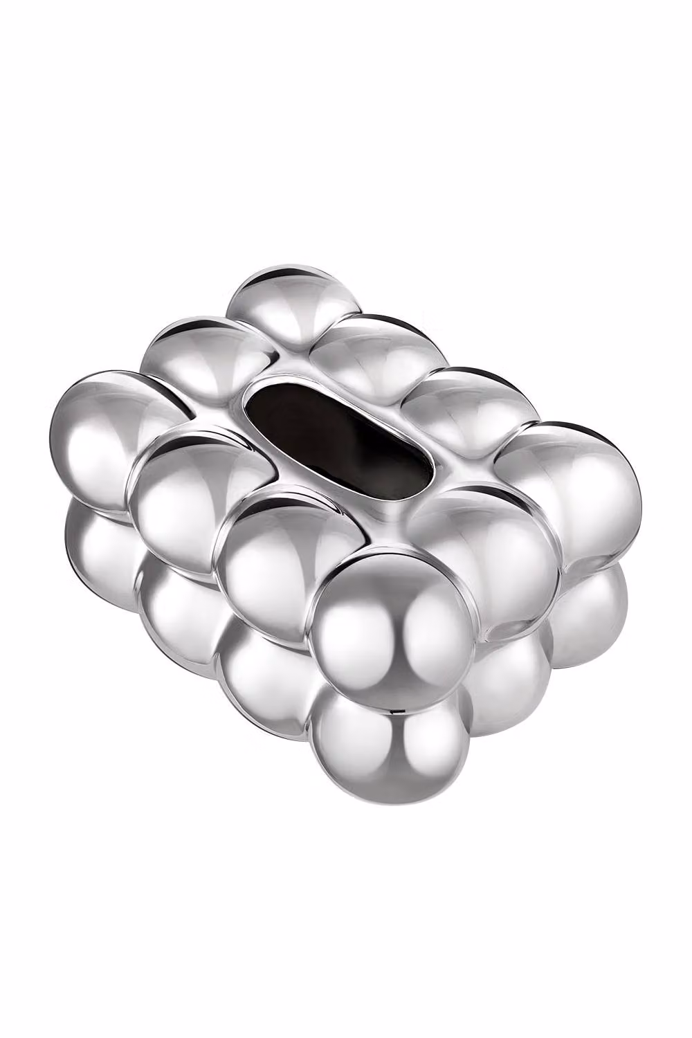 Living and Home Cloud-Shaped Ceramic Tissue Box Cover and Napkin Holder in Silver – 3