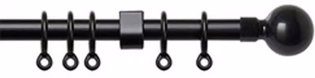 NewEdgeBlinds Black and Silver Ball Metal Curtain Pole Set, Length: 150 cm