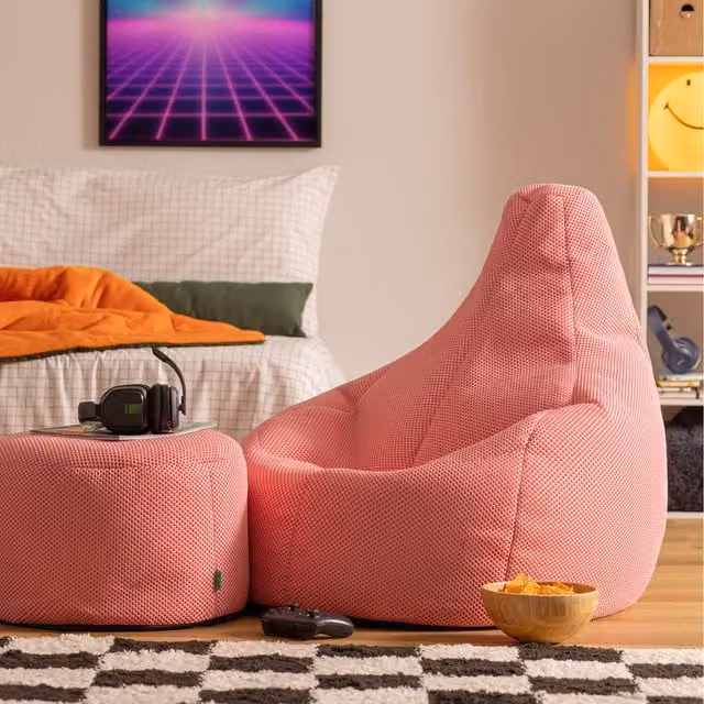 ICON Gaming Performance Mesh Recliner Footstool in Light Pink