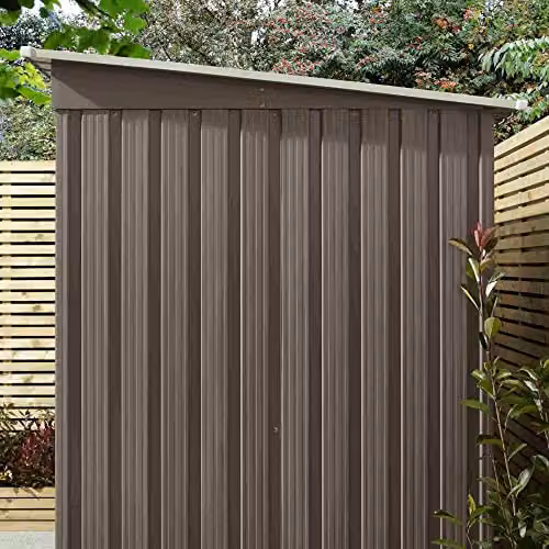 Rowlinson Trentvale Metal Pent Shed in Light Grey, W: 182.88 cm, D: 152.4 cm, H: 120 cm – 2