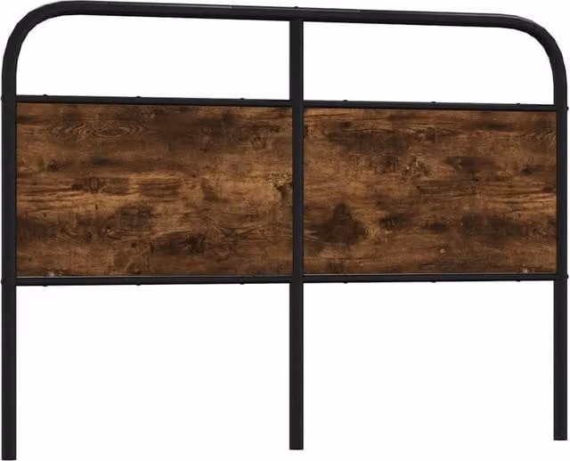 Berkfield Home Smoked Oak Headboard in Brown, Width: 135 cm
