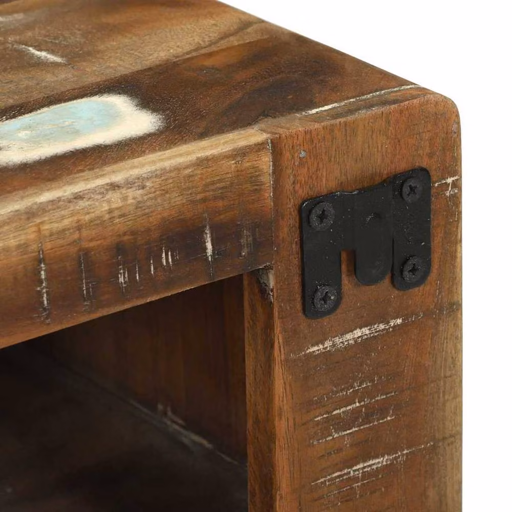 Berkfield Home Rustic Reclaimed Solid Wood TV Cabinet in Brown, W/D/H: 60 x 32 x 36 cm – 4