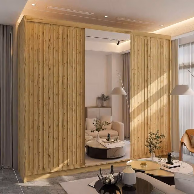 Sliding Wardrobes 4U Ronni Sliding Door Wardrobe in Light Oak, W: 250 cm, H: 217 cm