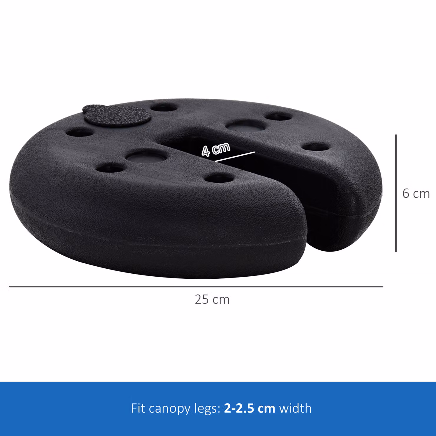 Outsunny Sand Fillable Gazebo Tent Leg Weights, Black, Set of 4 Plastic Weights for Marquee Party Tent Canopies – 3