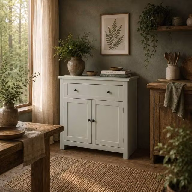 Wyld Haus Luhaso Green Sideboard Cabinet with Drawer and Adjustable Shelf – 1