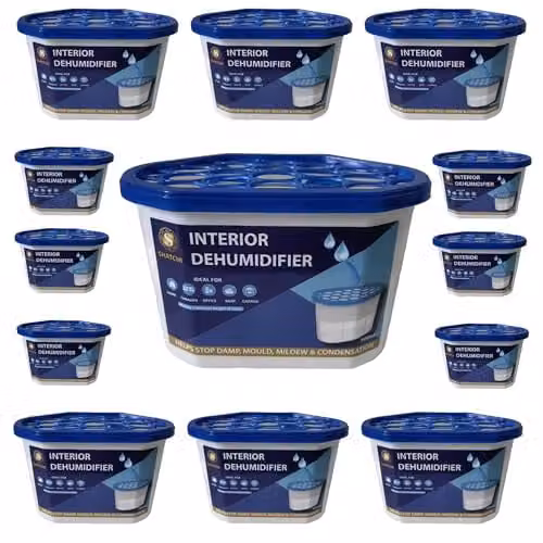 Shatchi Moisture Absorber Dehumidifier Tubs, 320 ml, Pack of 30, Blue and White – 1