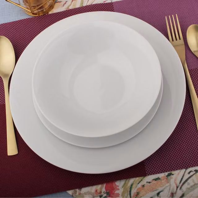 Glim & Glam 18 Piece White Porcelain Dinner Service Set
