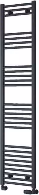 Bathroom Kingdom Capo Anthracite Straight Heated Towel Rail in Grey, H 180 cm x W 40 cm x D 4 cm