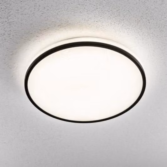 CGC Lighting Tula Black Trim LED Surface Mount Bulkhead Ceiling Light with White Opal Diffuser, 1680 Lumens, 4000k Cool White, IP44, W/D/H: 34.5 x 24.0 x 8.0 cm