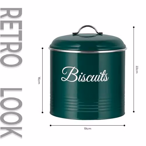 Innoteck Airtight Metal Biscuit Tin with Lid, 5.3 l Capacity, Green – 6