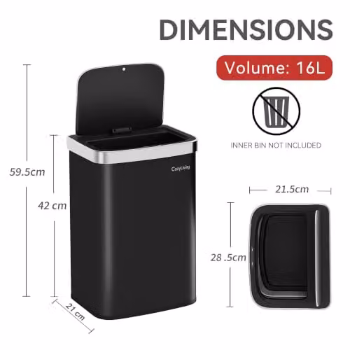 MCC Direct Smart Sensor Motion Activated Kitchen Waste Bin, 16L, Black – 2