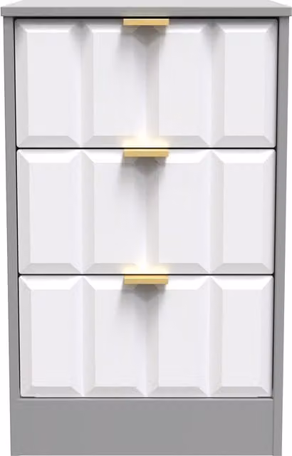 Ready Assembled 2 U Seattle 3 Drawer Bedside Cabinet in Mid Grey – 1
