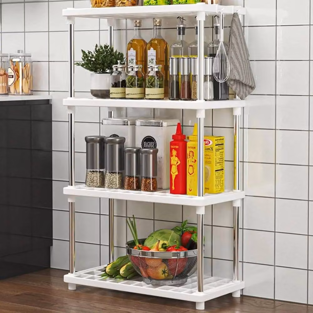 FORGEVIO 4 Tier Plastic Storage Shelf Organizer in White – 3